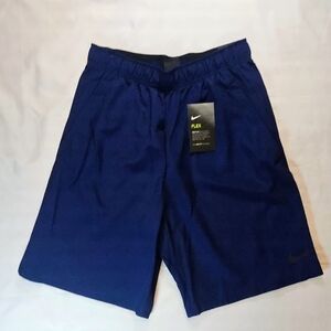 NWT Nike Mens Blue Elastic Waist Side Pockets Athletic Dri Fit Shorts Size Small